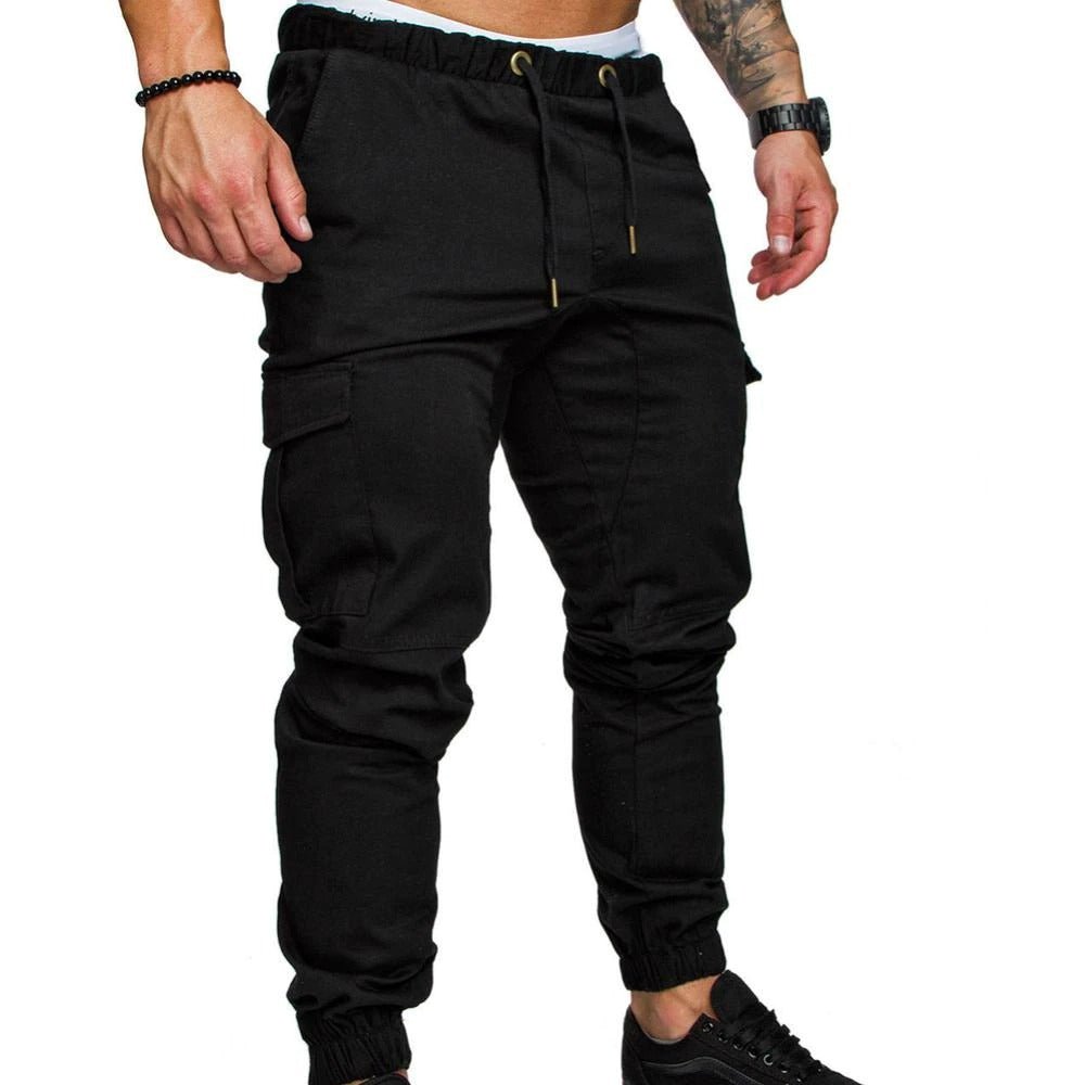 Modieuze heren broek met cargozakken detail en flexibele taille