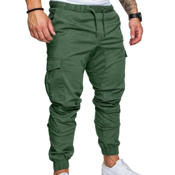Lucas heren cargo broek in groene kleur met handige zakken en trekkoord