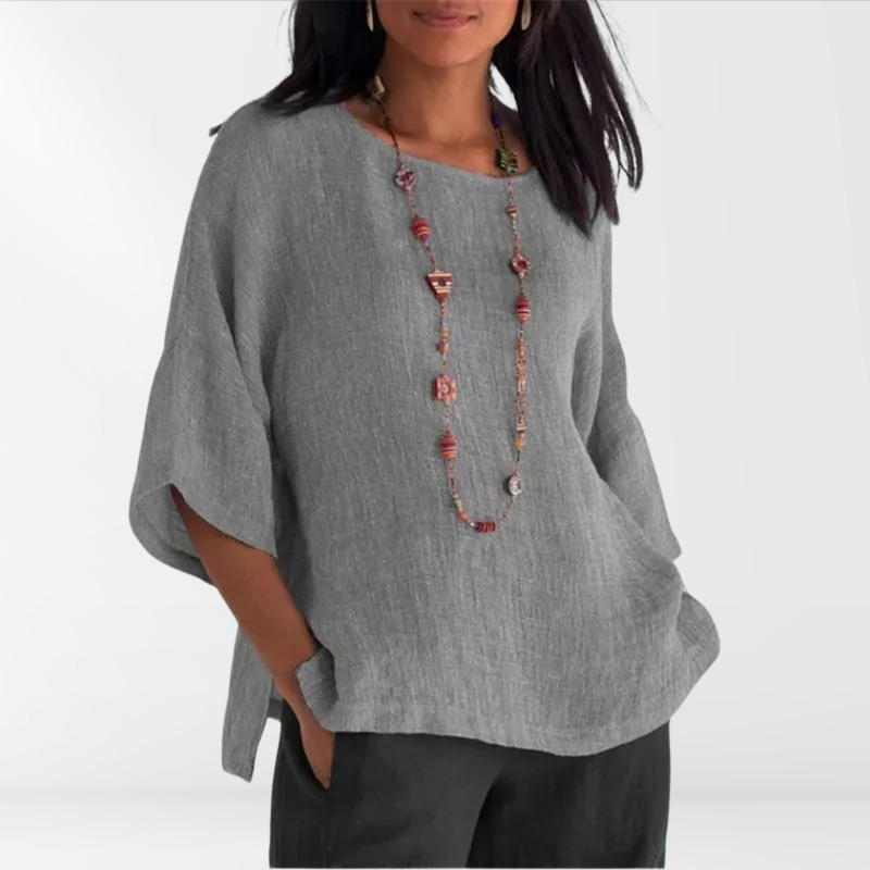 Luchtig dames shirt Mae met lange mouwen, ideaal als comfortabele zomer top of voor reizen en strand.