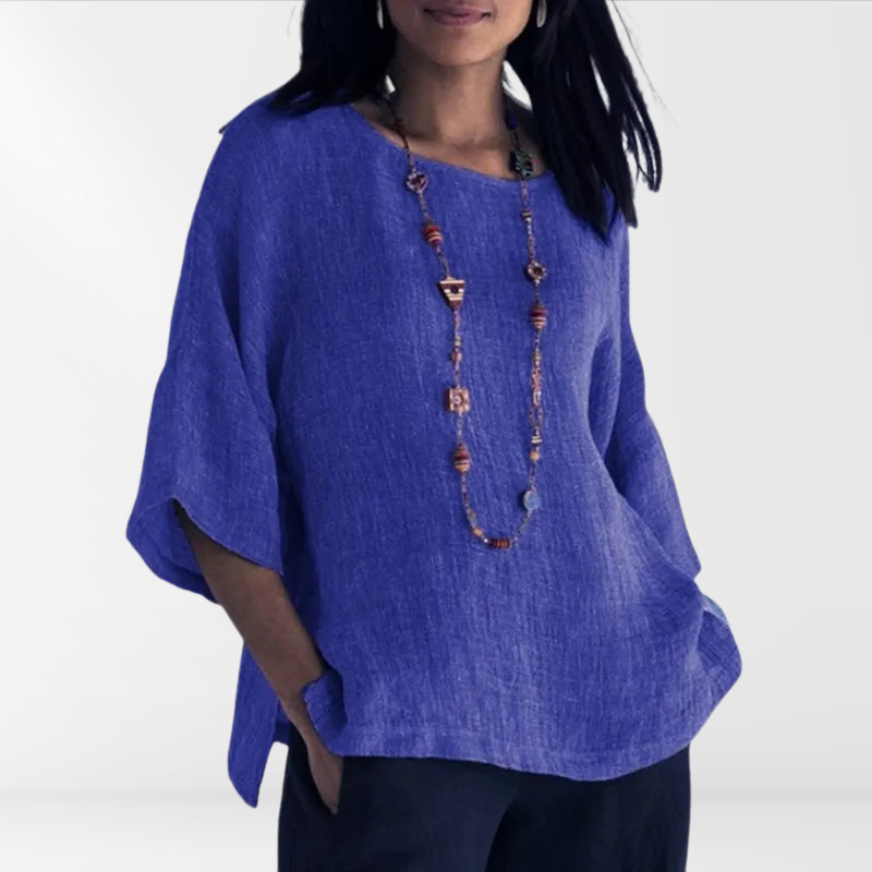 Comfortabel ademend dames shirt Mae met lange mouwen, perfect als luchtige zomer top voor elke dag.
