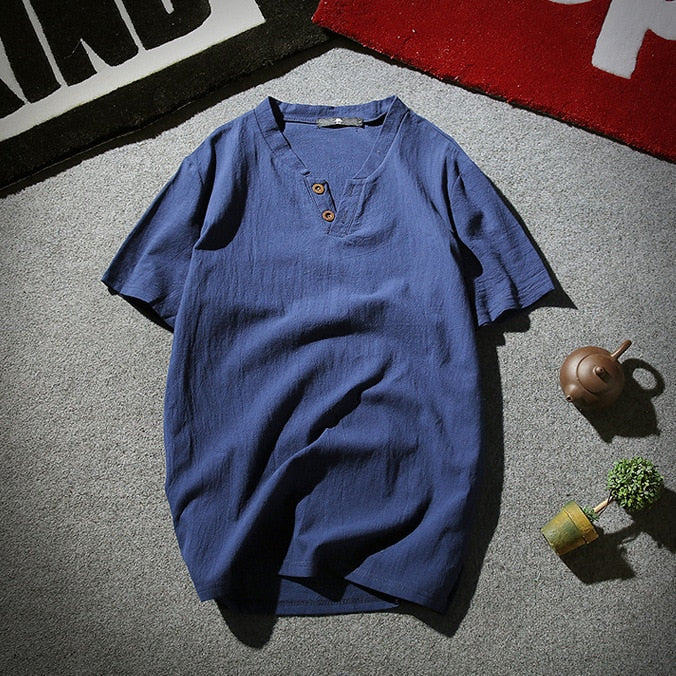 Casual heren zomer t-shirt in lichte stof. Ideaal voor ontspanning en stijlvolle mannenmode op warme dagen.