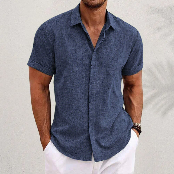 Mannen zomeroverhemd, combineert stijl en comfort voor een luchtige uitstraling.