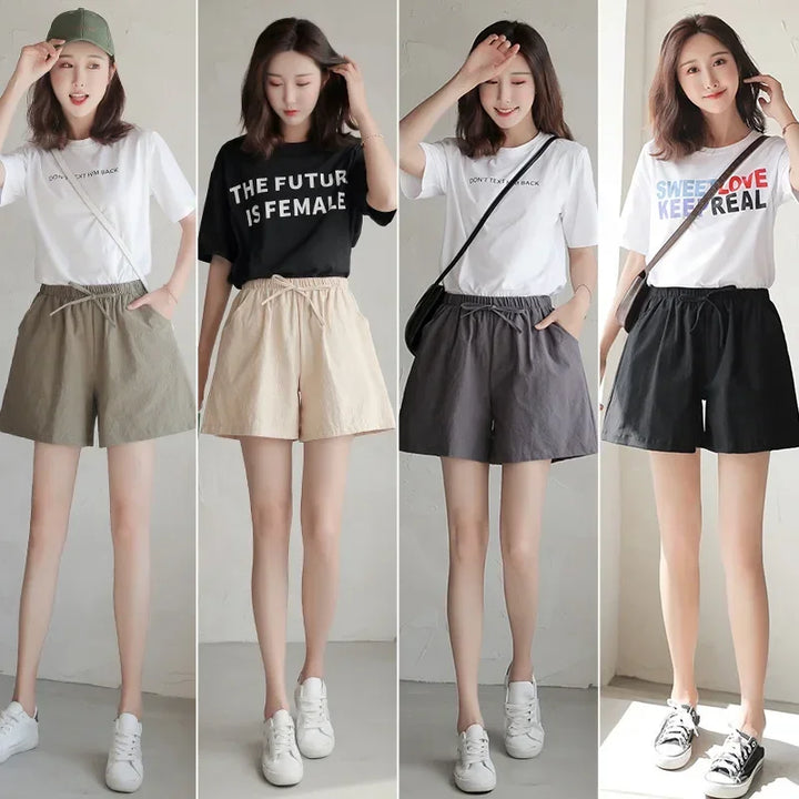 Luchtige dames shorts met hoge taille, comfortabel en modieus voor de zomer.