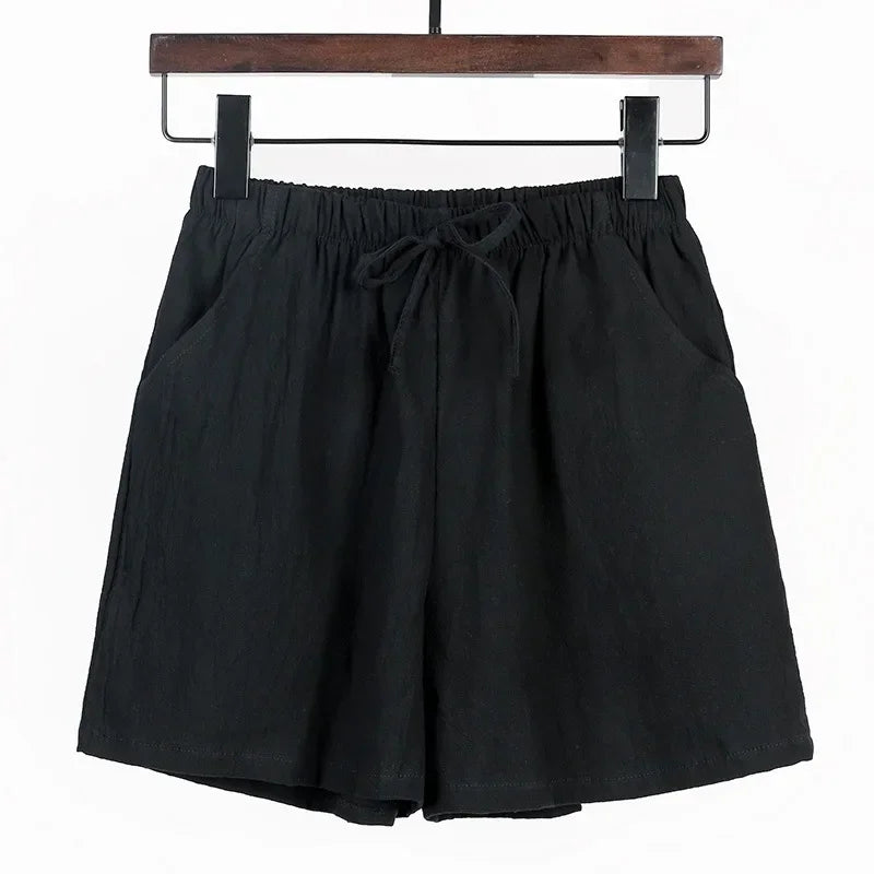 Sportieve dames shorts met hoge taille, ideaal voor strand en vrijetijd in de zomer.