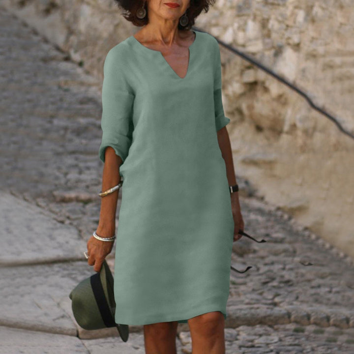 Comfortabele dames zomerjurk, V-hals design, ideaal voor dagelijks gebruik