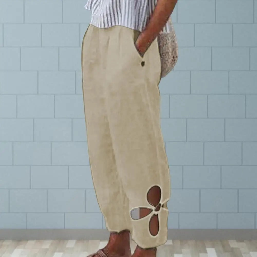 Modieuze, comfortabele damesbroek met relaxte pasvorm voor een luchtige zomerstijl. Veelzijdig voor elke gelegenheid.