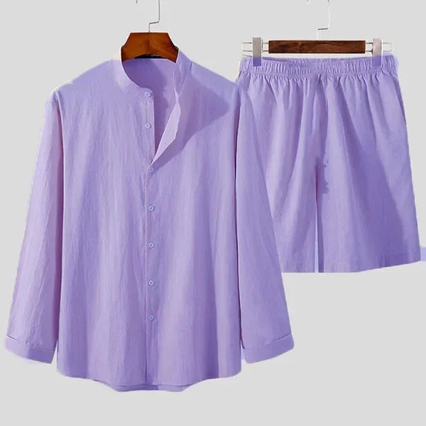 Casual heren zomerset Marlo: stijlvol overhemd en shorts, perfect voor strand, vakantie of zomerse dagen.