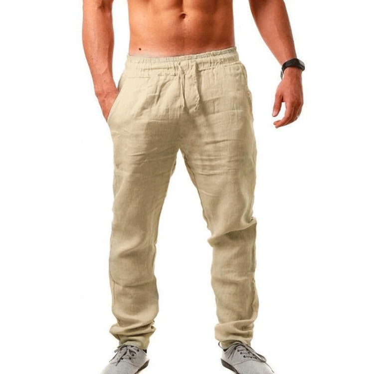 Stijlvolle heren casual broek, ideaal voor strand, reizen en dagelijkse zomerse kleding.