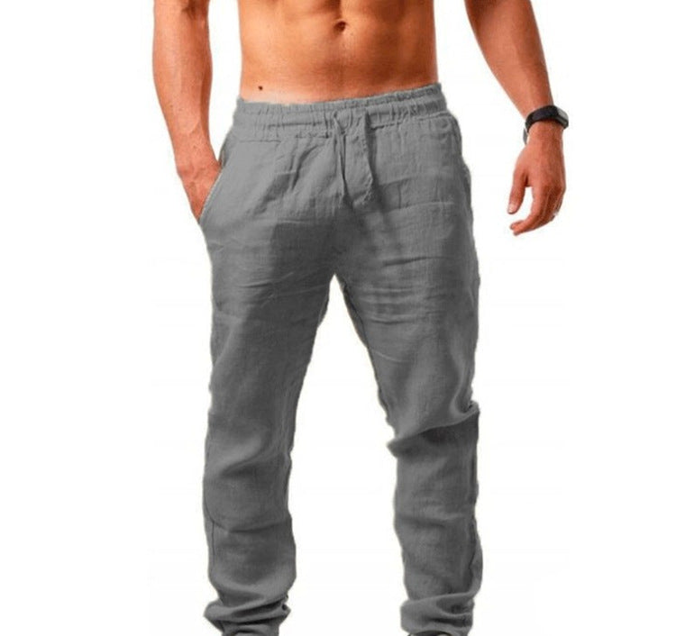 Comfortabele heren strandbroek, luchtig en losvallend, perfect voor warme zomerdagen.