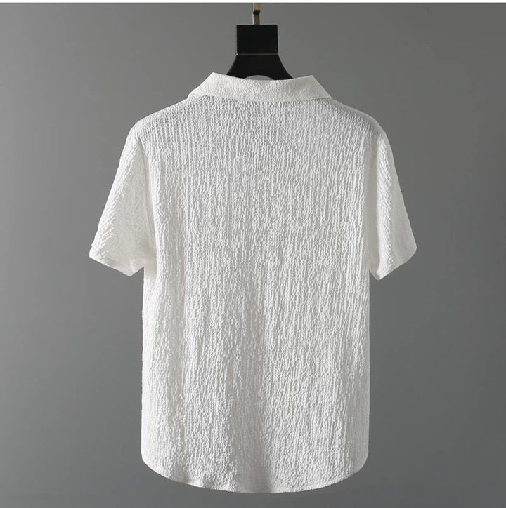 Comfortabele heren zomer set Lyno in zwart, inclusief luchtige blouse en broek voor casual stijl.