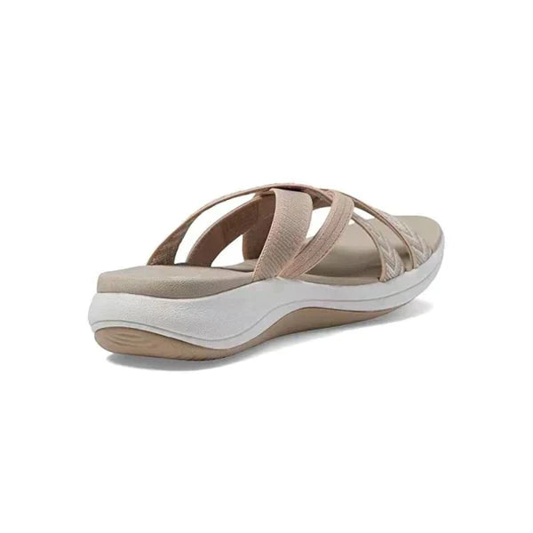 Lina dames slippers in modern design; combineert damesmode met functioneel schokabsorberend voetcomfort.