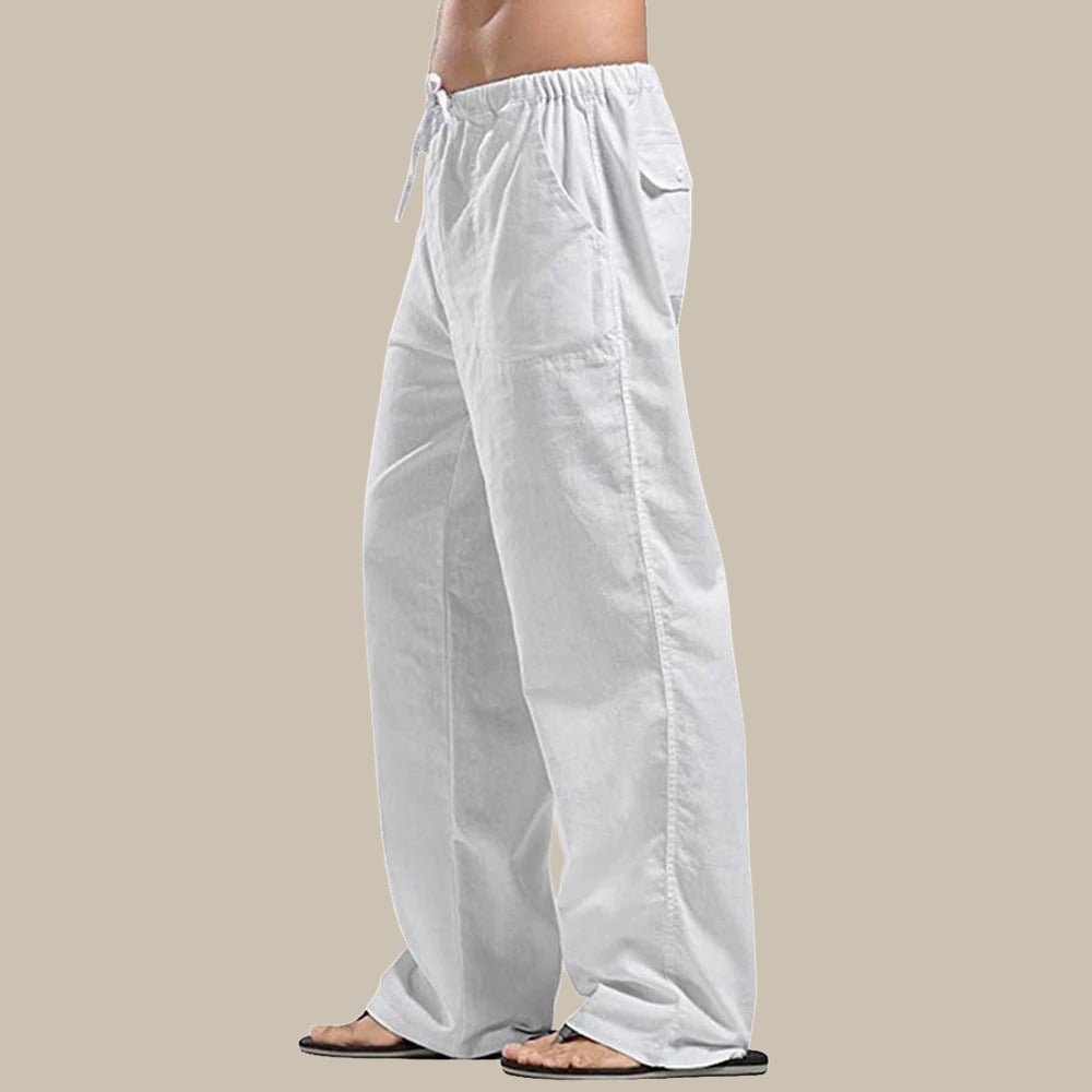 Stijlvolle casual heren zomerbroek, model 'Milan', van ademend linnen voor een luchtige en comfortabele look.