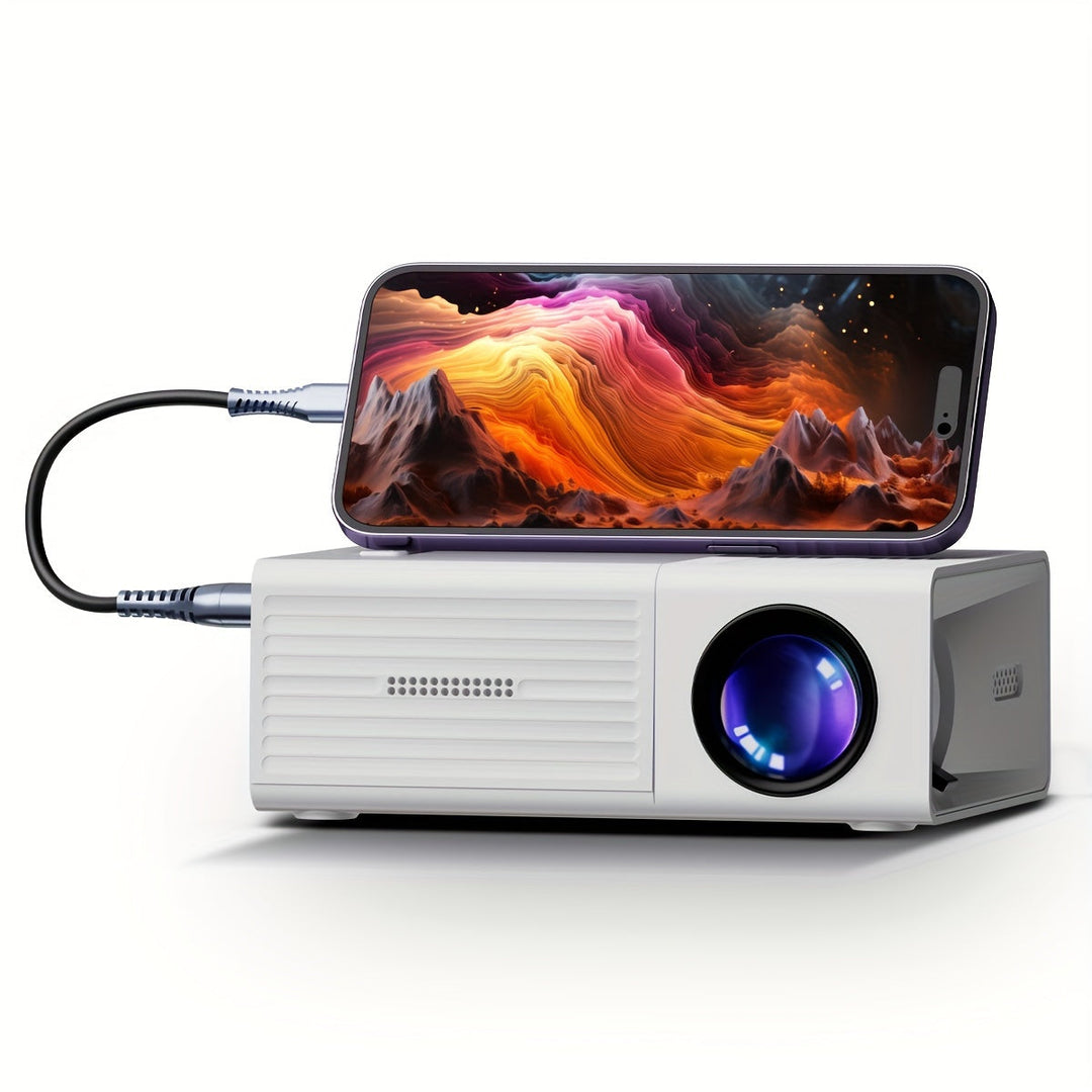 LumoBeam mini LED projector (3000 Lumen) voor ultraheldere thuisbioscoop ervaring, compact en draagbaar.