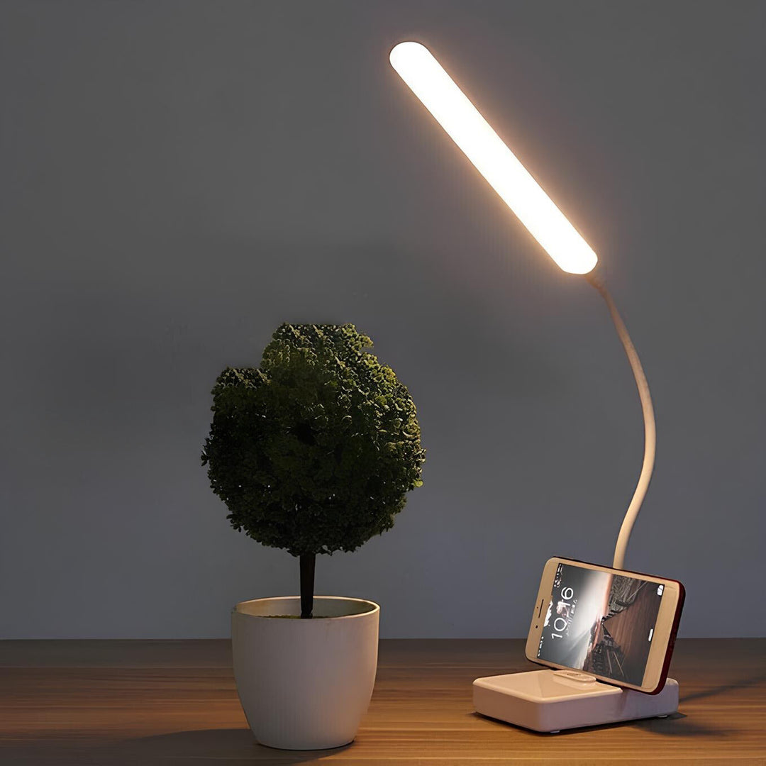LumoFlex flexibele LED bureaulamp, dimbaar, 3 kleuren, USB/stekker, perfecte werkplekverlichting.