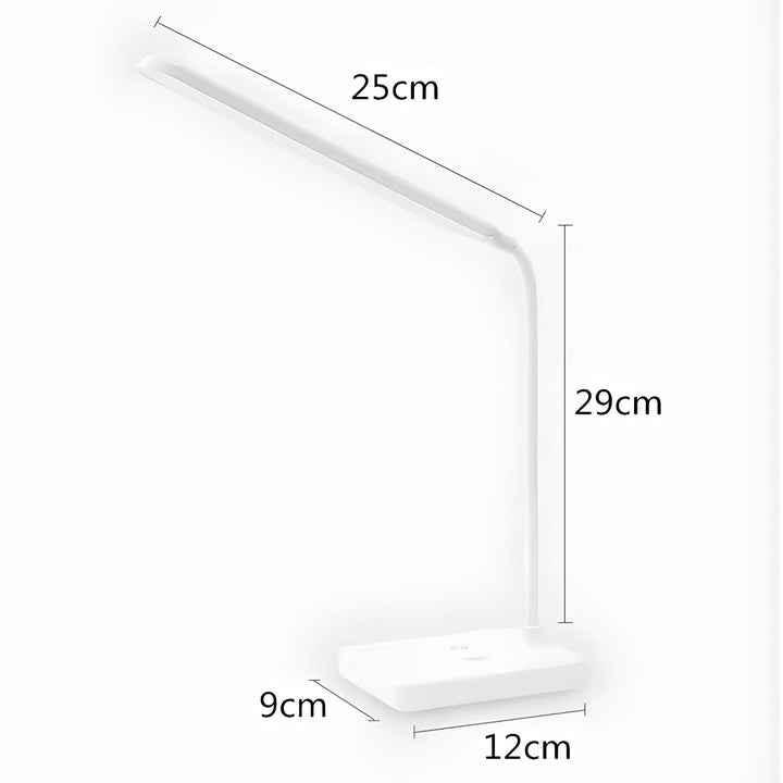 Professionele LumoFlex kantoorlamp, flexibel, dimbaar LED met 3 kleuren, USB/stekker, voor productiviteit.