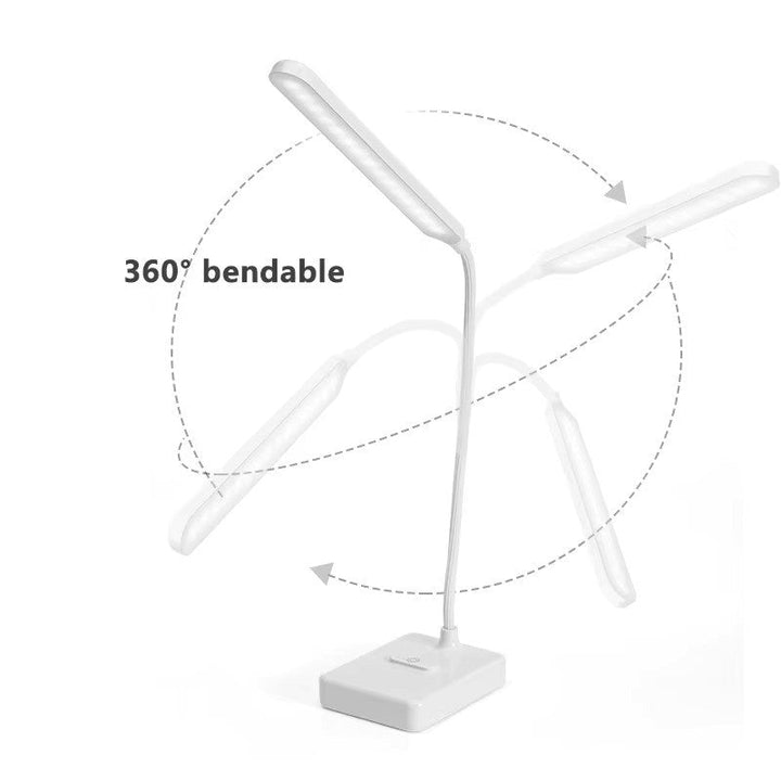 LumoFlex design tafellamp, flexibel LED, dimbaar in 3 kleuren, USB/stekker, perfecte aanvulling op uw bureau.
