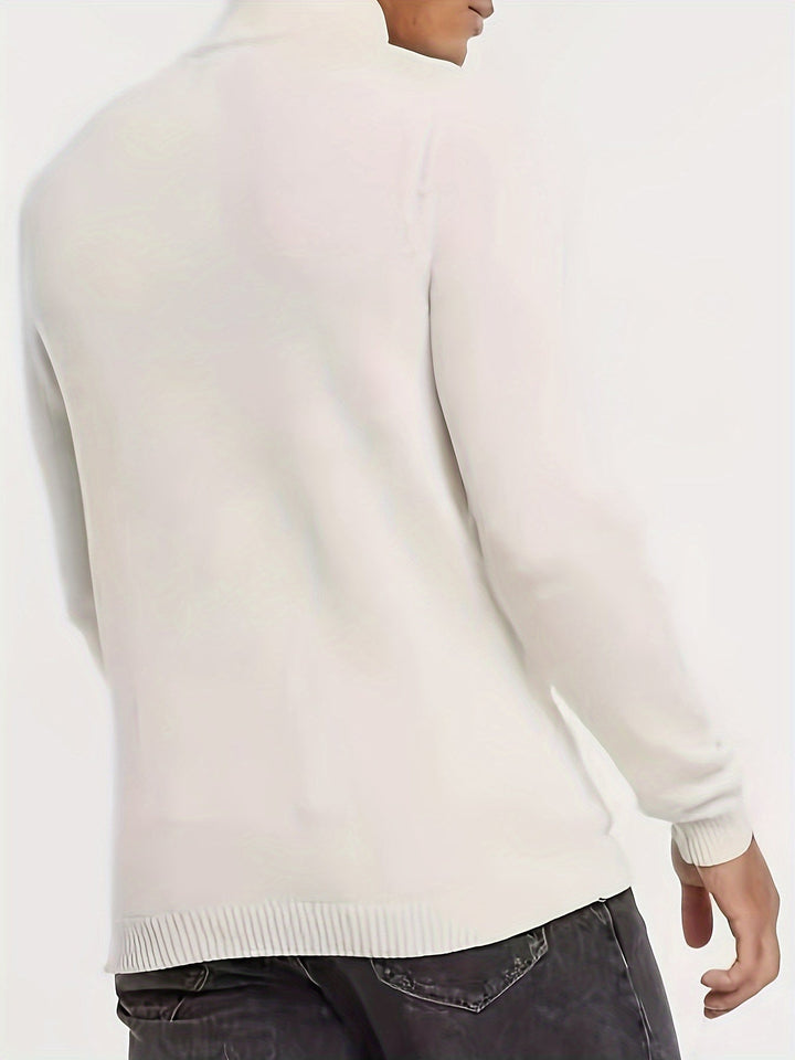 Warme herentrui met col en halve rits voor herfst en winter, comfortabel en casual voor elke dag.