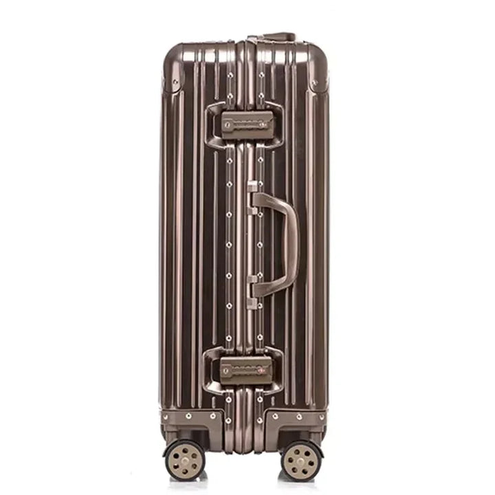 Robuuste aluminium-magnesium zakenreiskoffer, veilige en ruime bagage met TSA-slot.