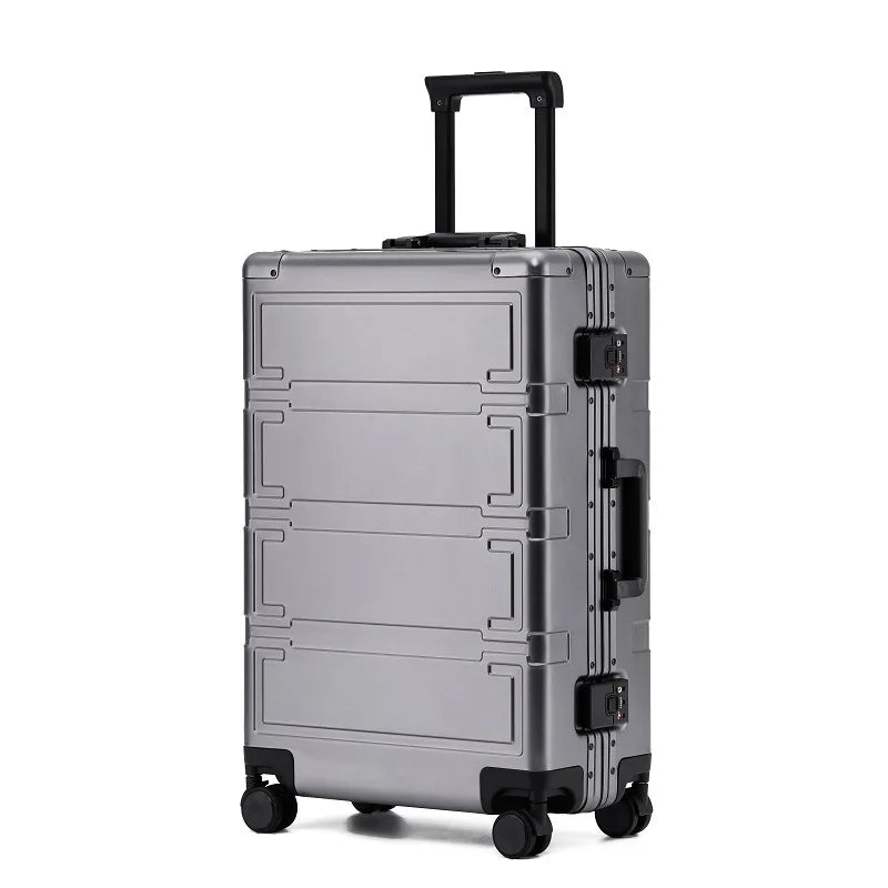Hoogwaardige aluminium reiskoffer Pristina. Hardshell bagage met TSA slot, perfect voor duurzame vakanties.