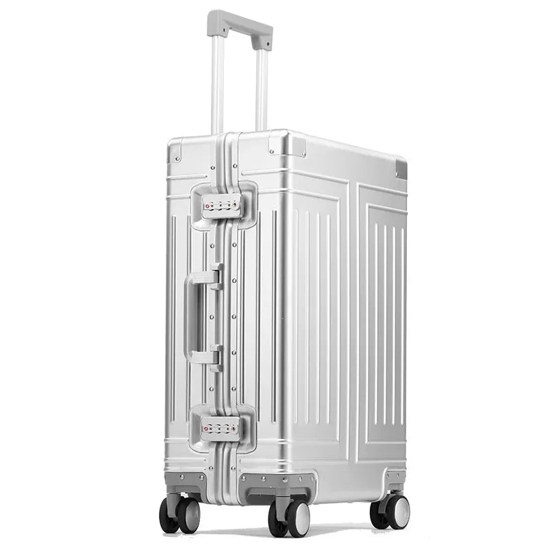 Valletta aluminium hardshell reiskoffer met veilig TSA slot en stille 360° spinnerwielen.