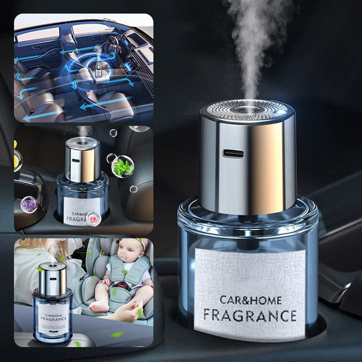 Veilige auto geurverspreider met geavanceerde nano-verneveling. Verspreidt subtiele, luxe geuren.
