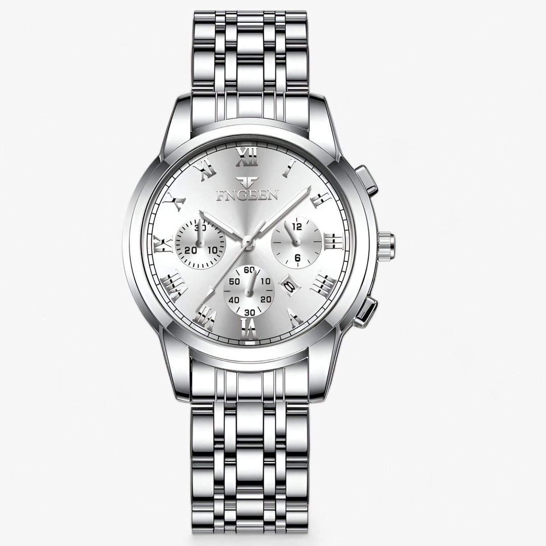 Tijdloos dameshorloge van titanium, model Clémence. Luxe en elegant accessoire voor vrouwen, met quartz uurwerk.