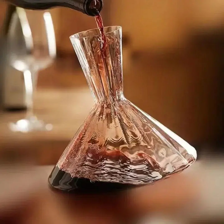 Hoogwaardige 1500 ml kristallen drankkaraf met draaibare functie, ideaal voor het decanteren van wijn.