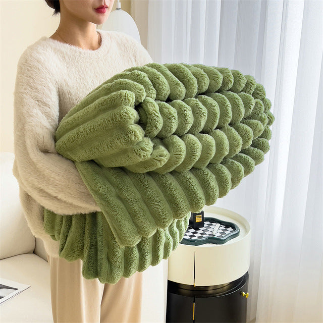 Stijlvolle en warme fluffy deken van polyester, voegt comfort en moderne decoratie toe aan je interieur.
