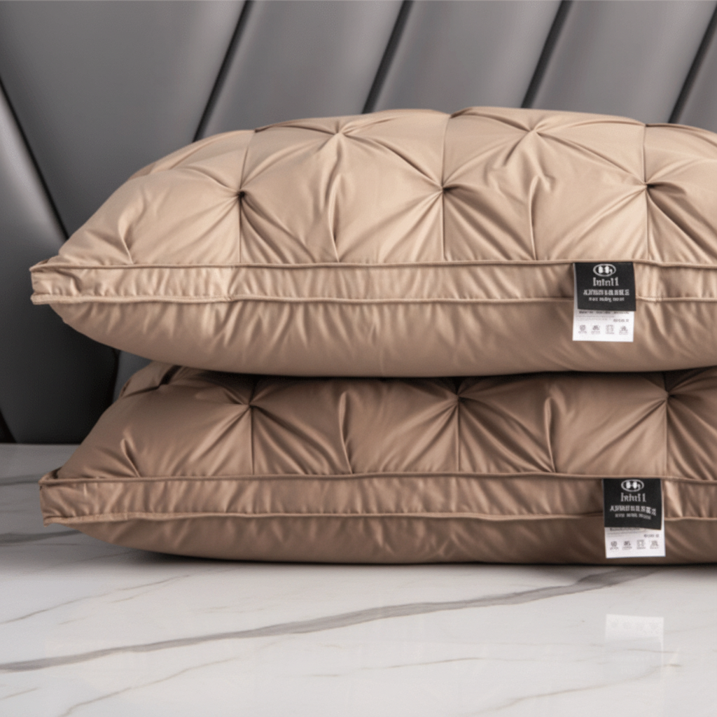 Comfortabel ganzendons kussen met optimale nekondersteuning, garandeert luxe slaapcomfort en rustige nachten.
