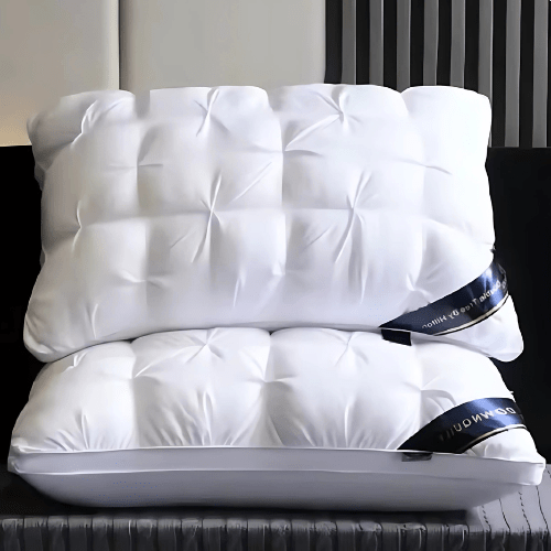 Verwen jezelf met dit luxe ganzendons kussen; geniet van optimale nekondersteuning en een verkwikkende slaap.