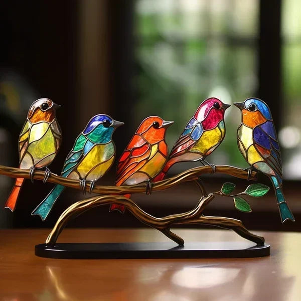 Elegant EleganBird vogelbeeldje in helder gekleurd glas, perfect als stijlvolle interieur decoratie.