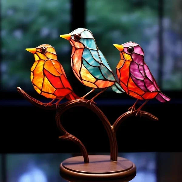 Prachtig EleganBird vogelbeeldje van luxe gekleurd glas, handgemaakte decoratie voor modern wonen.