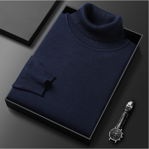 Zwarte heren coltrui. Elegante, warme kleding voor zowel zakelijke als casual looks.