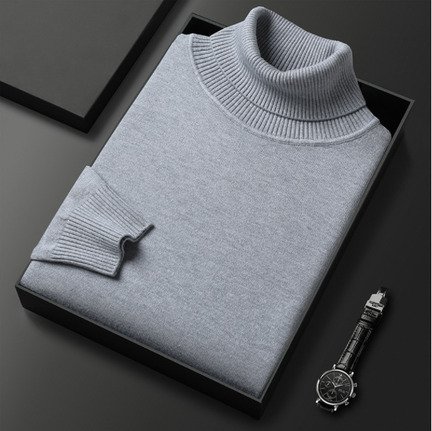 Groene heren coltrui. Modieuze warme kleding voor elke gelegenheid, combineert stijl en comfort.