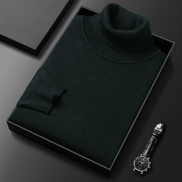 Witte heren coltrui. Frisse, luxe trui die warmte en stijl biedt voor de wintermode.