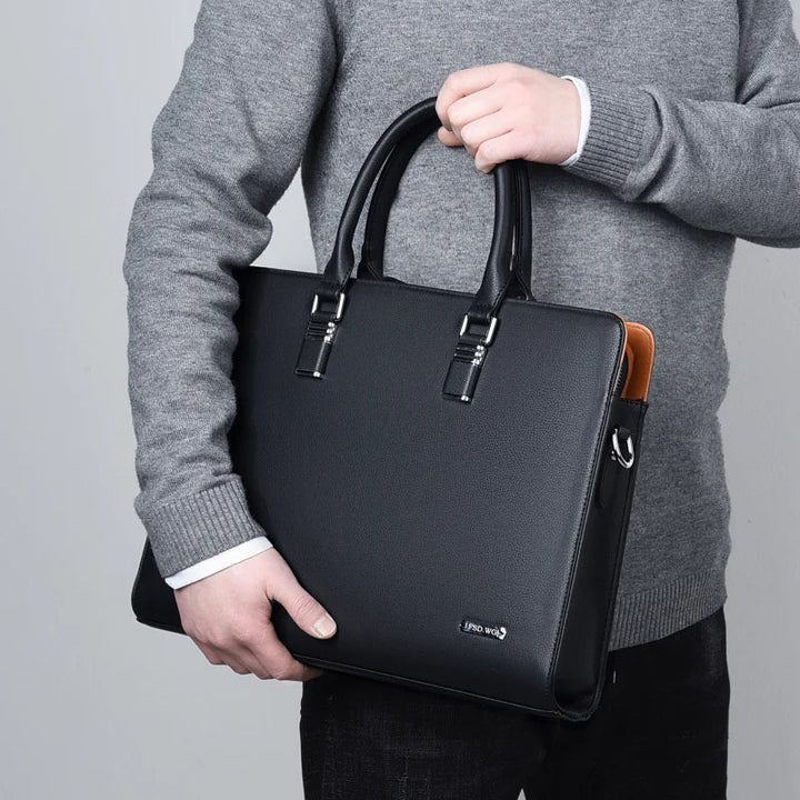 Premium leren heren laptoptas Portaro met ruime vakken. Ideale werktas voor laptops tot 15 inch.