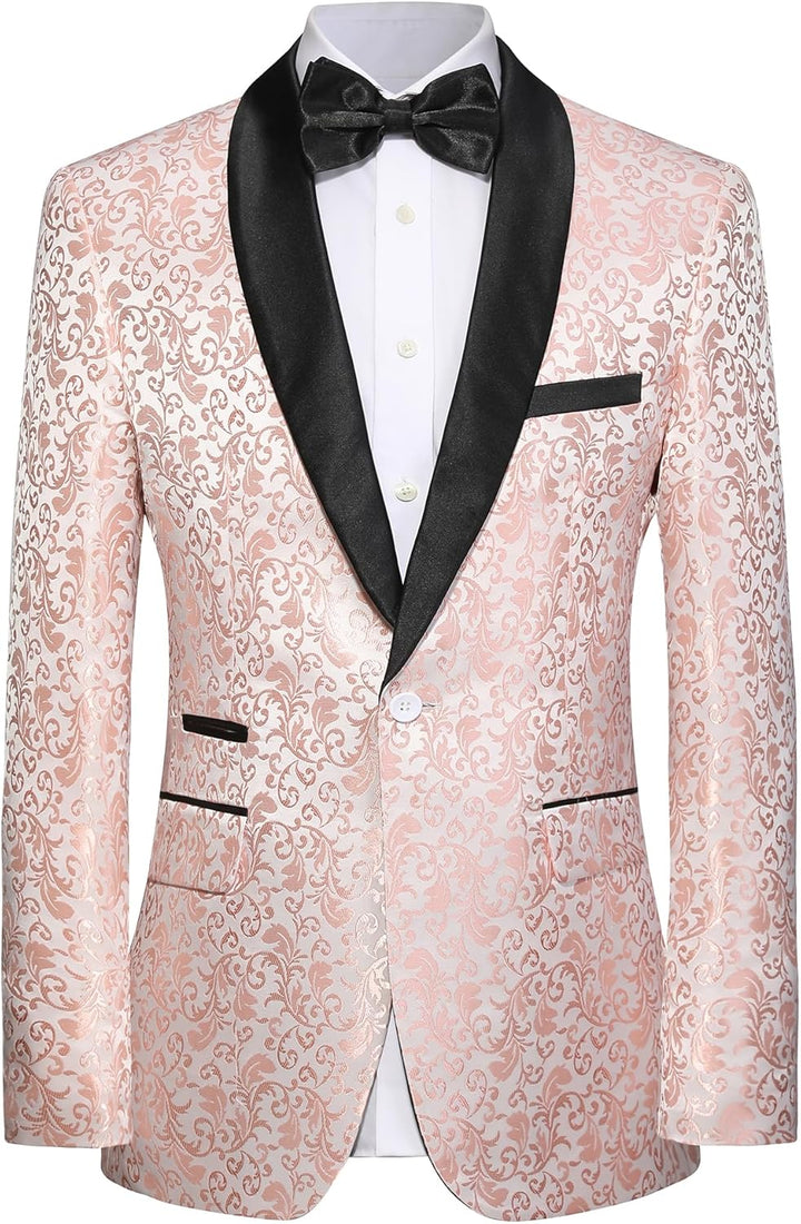 Model draagt elegant zwart heren smokingpak 'Leon', perfect voor gala en bruiloft.