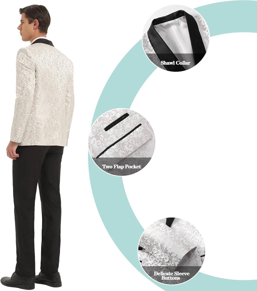 De 'Leon' smokingjas met scherpe schouders en slanke taille, voor een krachtige look.
