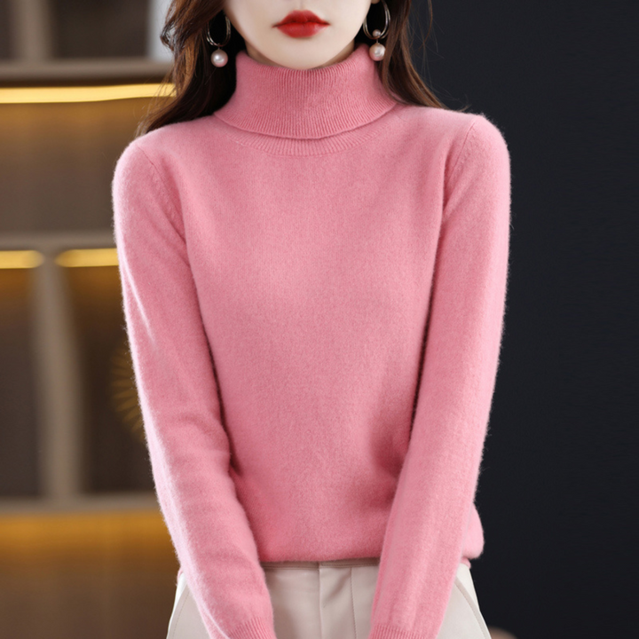 Zwarte dames coltrui Elena, elegant en veelzijdig. Perfect voor een verfijnde stijl in de winter.