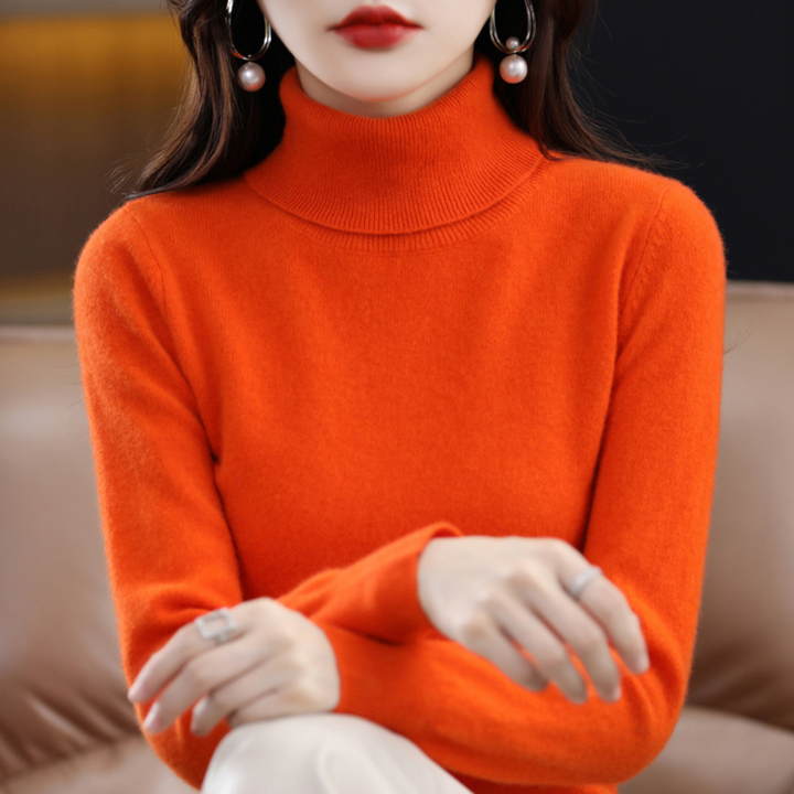 Verfijnde look met de Elena dames coltrui, een essentieel kledingstuk voor elke elegante vrouw.
