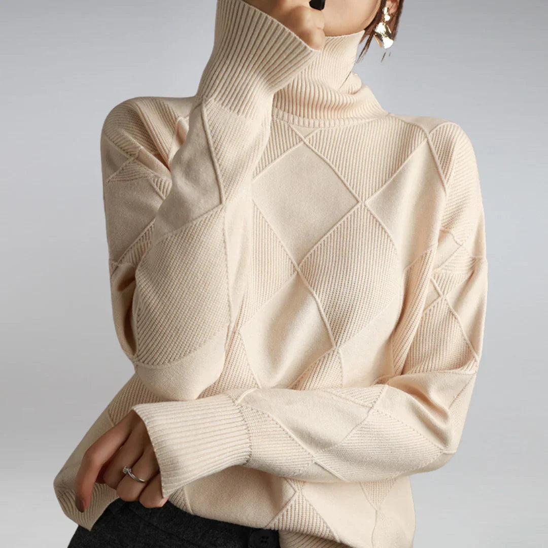 Elegante dames coltrui van luxe kasjmier, perfecte warme winter kleding.