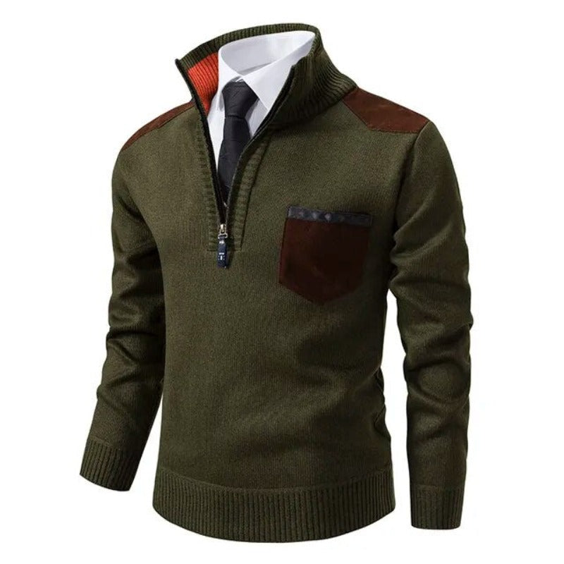 Comfortabele heren trui met halve rits, ideaal voor herfst mode en casual dagen. Elegante winter kleding.