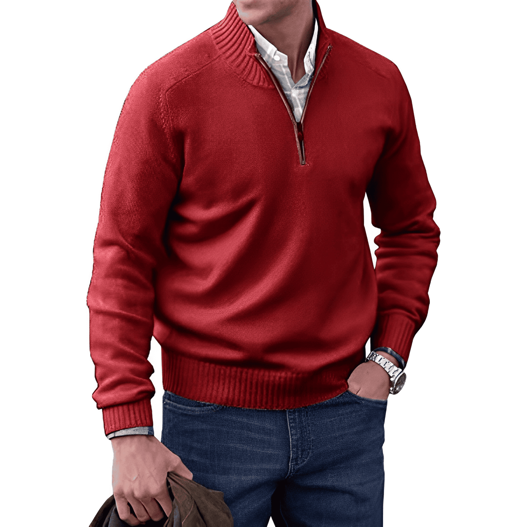 Diverse kleuren luxe kasjmierblend herentrui Lucas met rits, warm en comfortabel voor elke stijl.