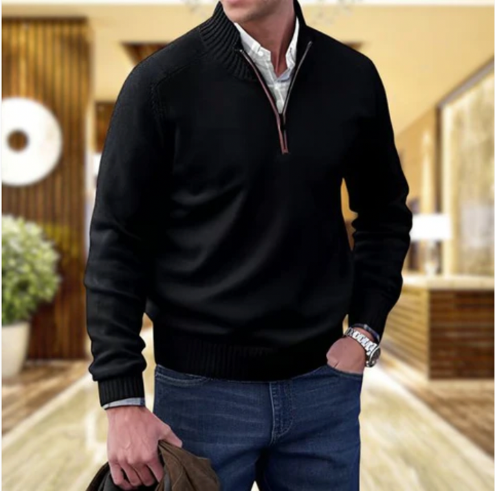 Elegante Lucas herentrui van kasjmierblend met rits, ideaal voor een modieuze casual of zakelijke look.