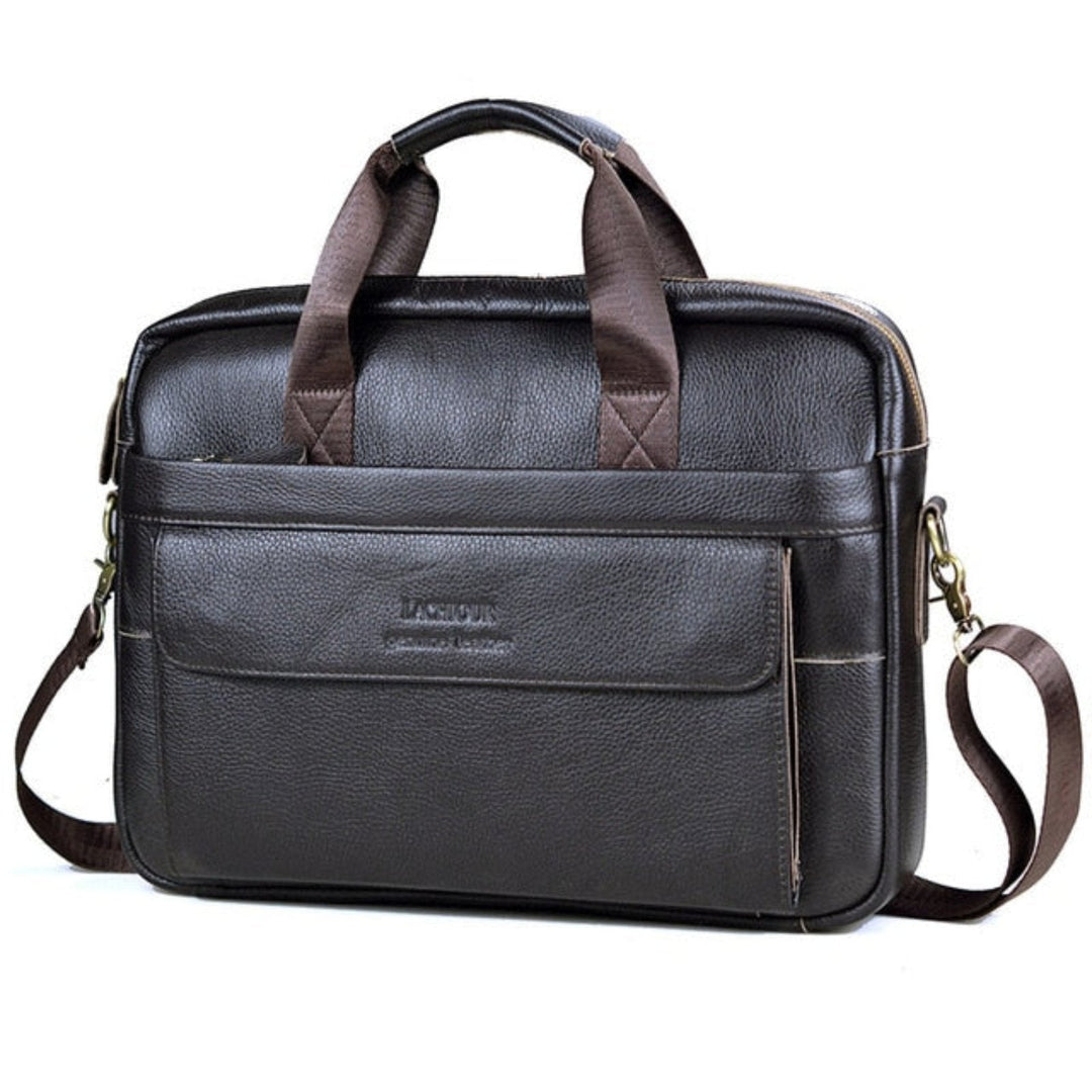 Victor luxe laptoptas, ruime herentas met veilige laptophoes en georganiseerde vakken voor werk.