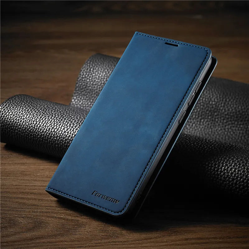 Stijlvol magnetisch leren telefoonhoesje voor iPhone, GripFold voor betere grip en premium bescherming.