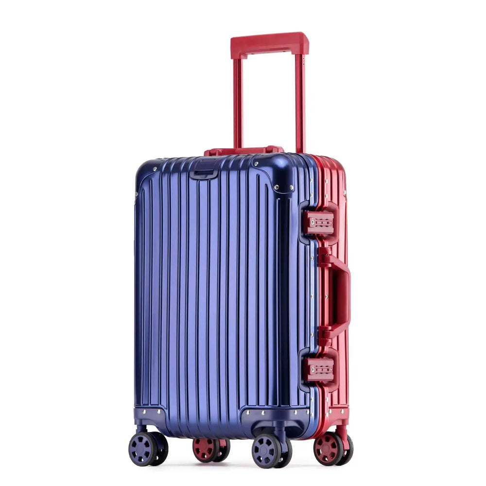 Glanzende aluminium-magnesium hardshell reiskoffer Tirana, ultrasterk en krasbestendig voor intensief gebruik.