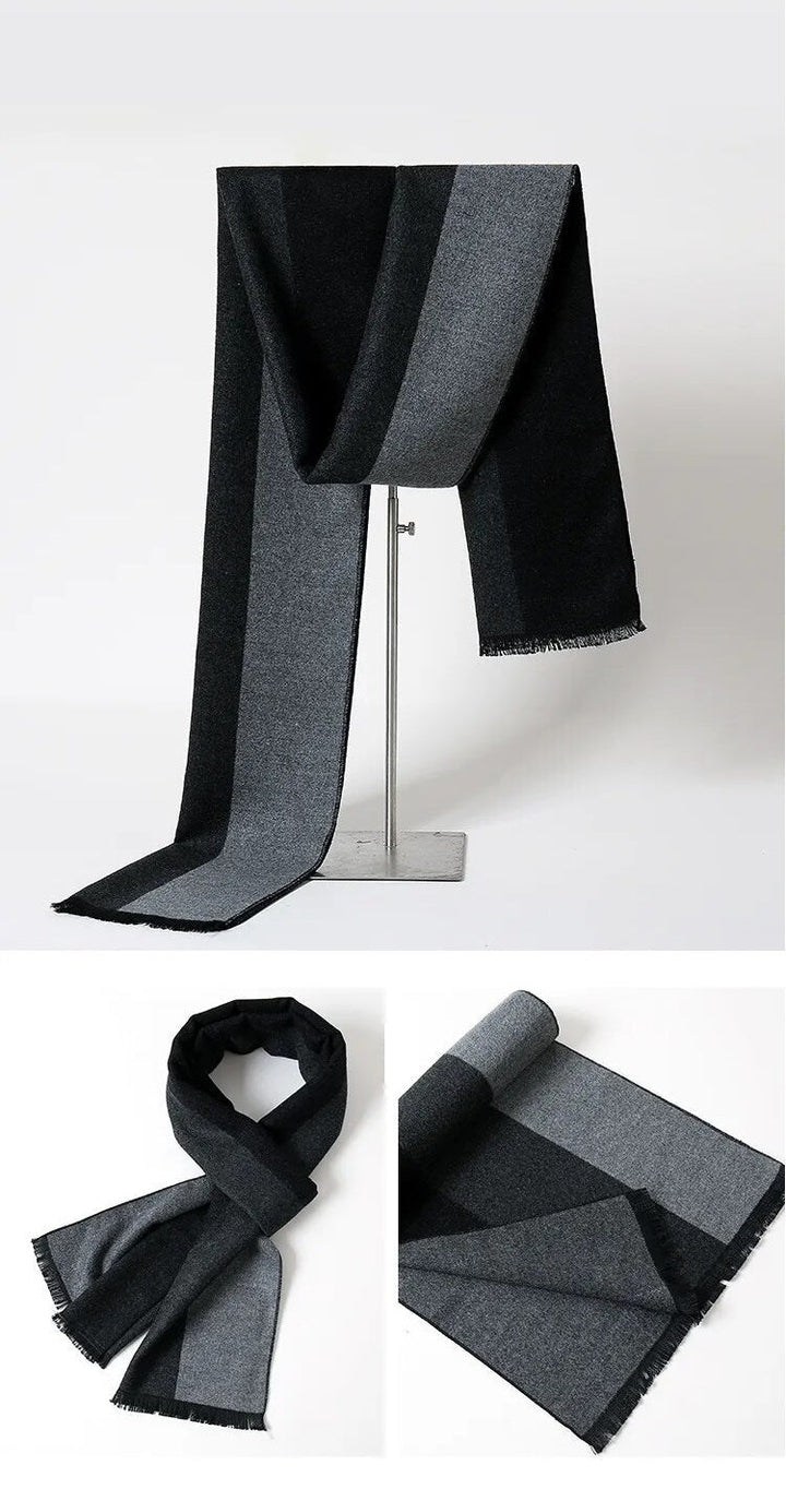 Een klassieke kasjmier sjaal met ruitpatroon, ontworpen voor unisex wintercomfort.