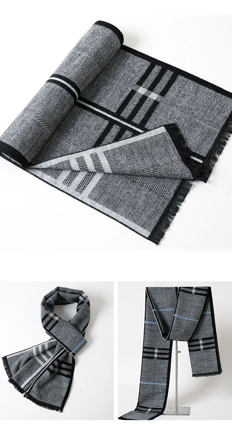 Warme winter sjaal: kasjmier met ruitpatroon voor een comfortabele en chique uitstraling.