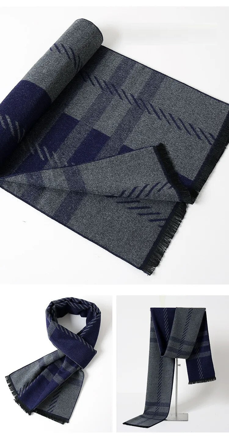 Elegant ruitpatroon op een zachte kasjmier sjaal, perfect voor zowel formele als casual outfits.